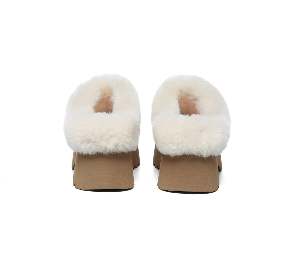 UGG Slippers Sheepskin Wool Ankle Chunky Platform Murray