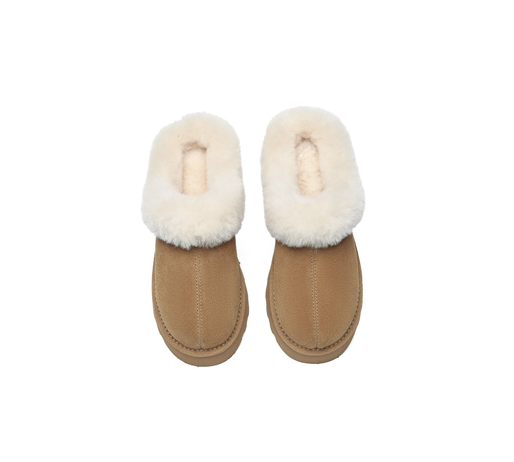 UGG Slippers Sheepskin Wool Ankle Chunky Platform Murray