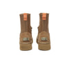UGG EVERAU® UGG Platform Boots Women Sheepskin Wool Zipper Decor Stretchy Mid Calf Ethel