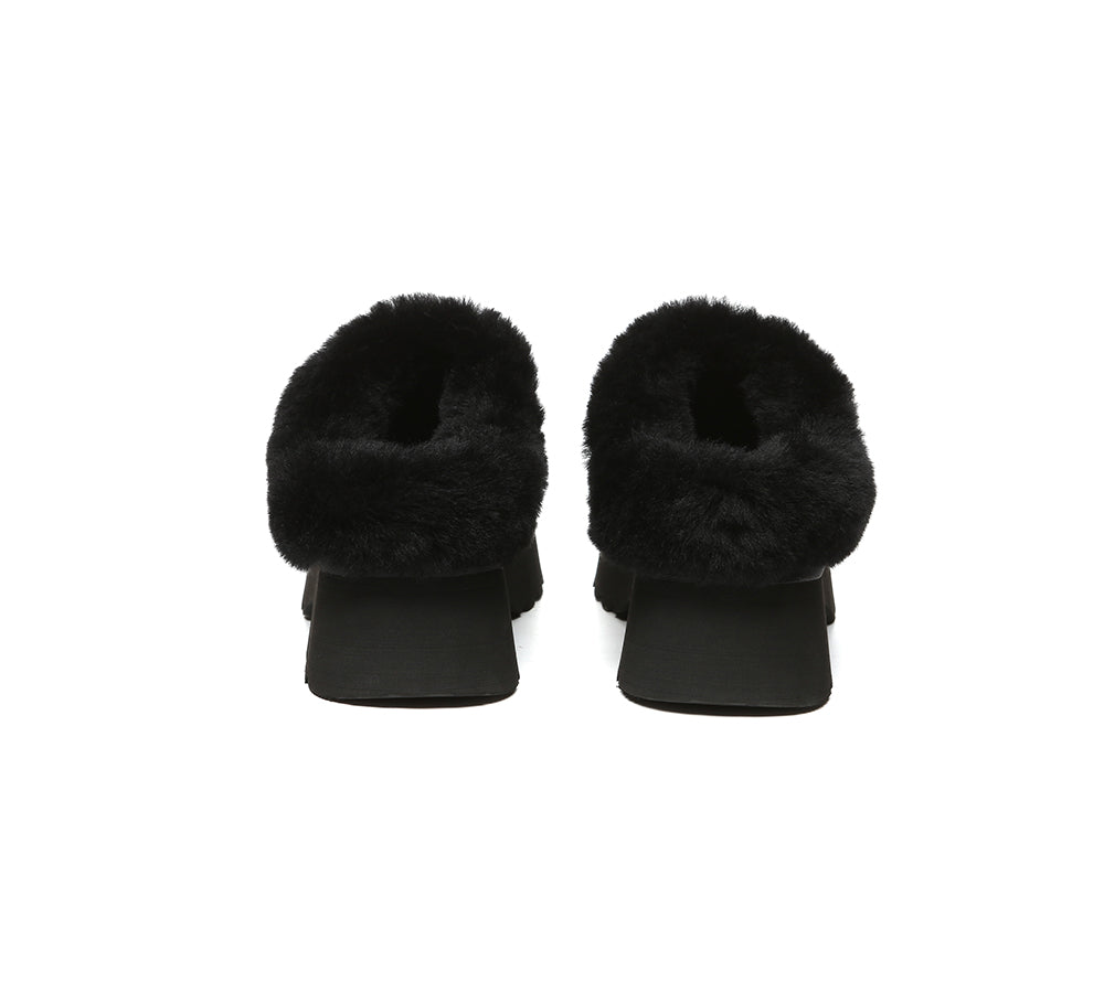 UGG Slippers Sheepskin Wool Ankle Chunky Platform Murray