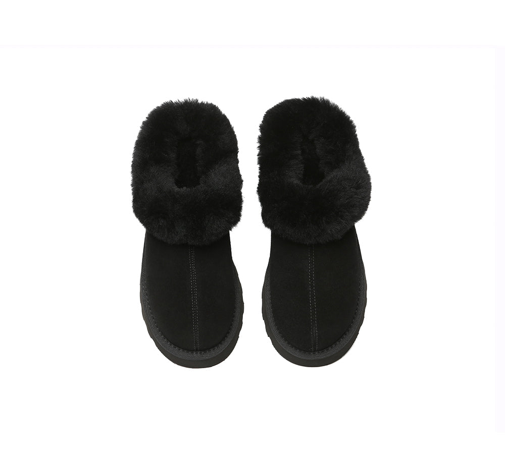 UGG Slippers Sheepskin Wool Ankle Chunky Platform Murray