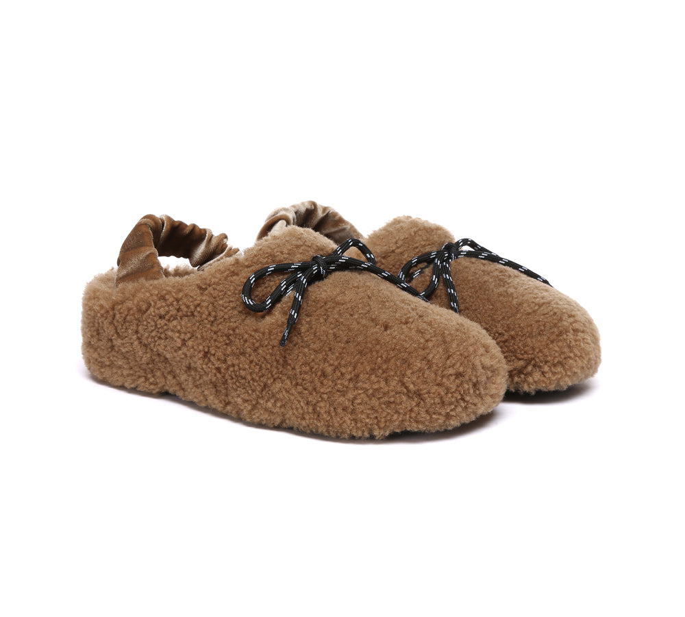 UGG Slippers Women Curly Sheepskin Wool Slingback Barrett