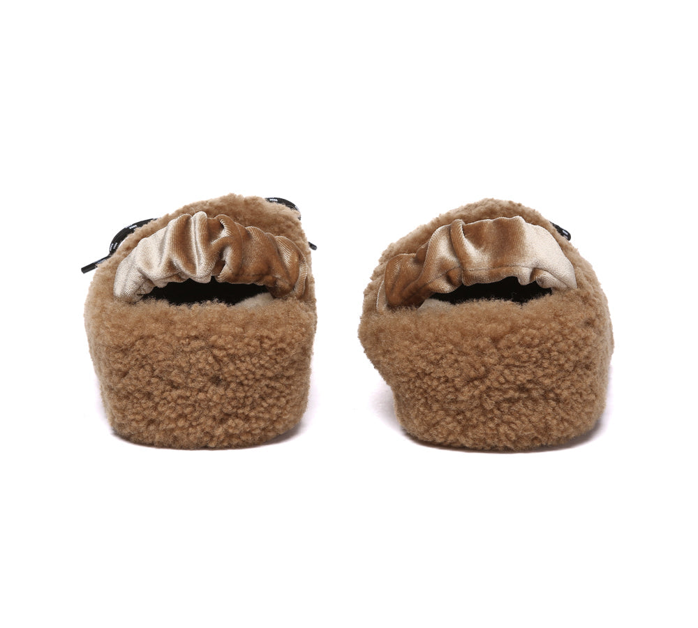 UGG Slippers Women Curly Sheepskin Wool Slingback Barrett