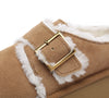 EVERAU® UGG Platform Slippers Sheepskin Wool Adjustable Buckle Ankle Booties Tobias