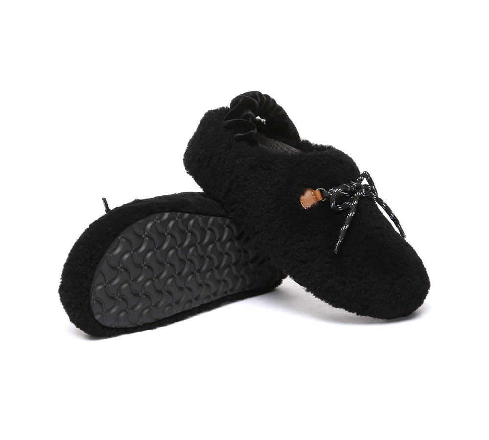 UGG Slippers Women Curly Sheepskin Wool Slingback Barrett