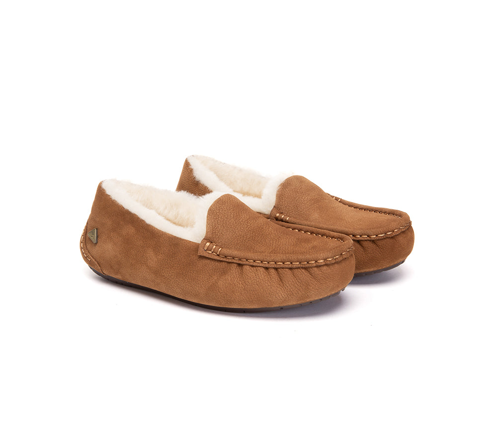EVERAU® UGG Slippers Sheepskin Wool Moccasin Loafers Pielet EVERAU