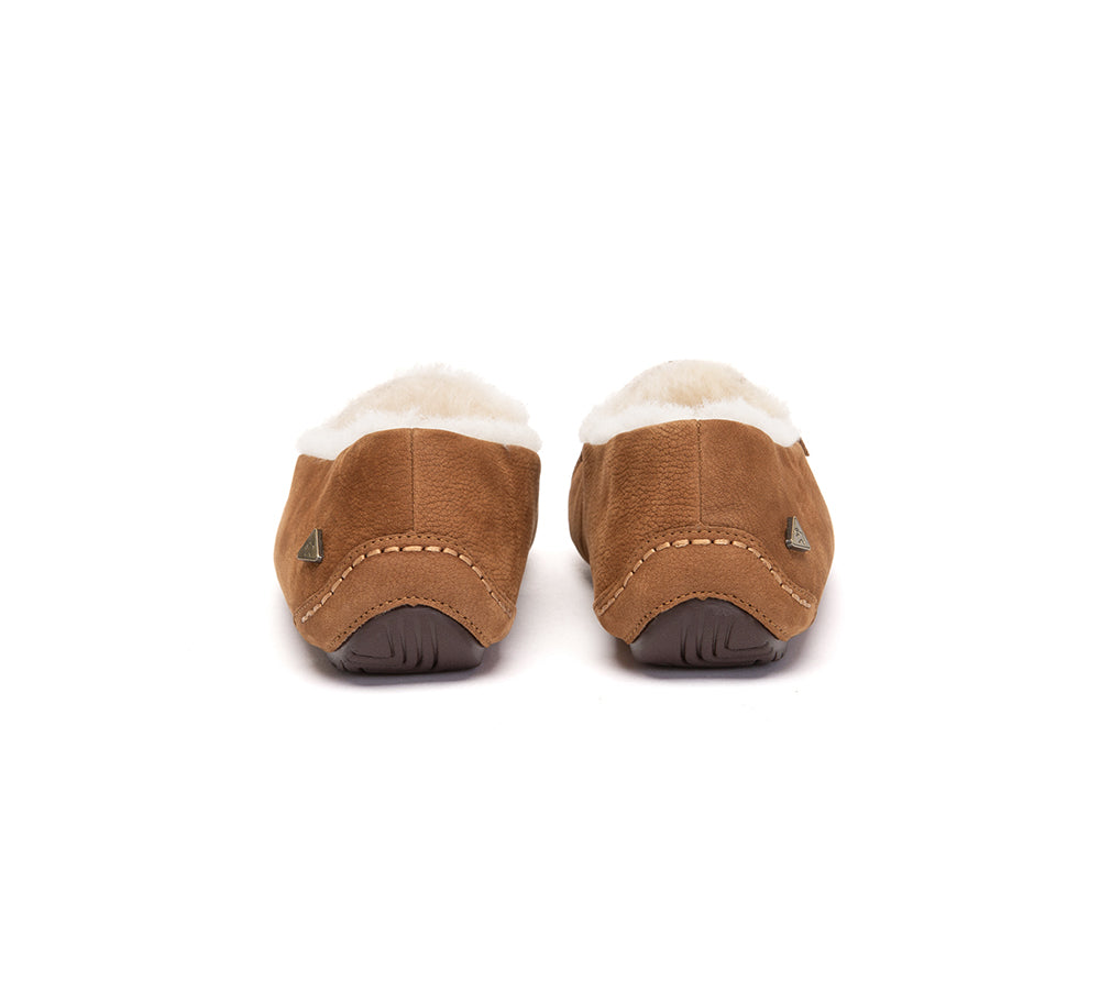 EVERAU® UGG Slippers Sheepskin Wool Moccasin Loafers Pielet EVERAU