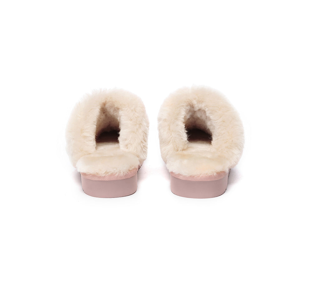 EVERAU® UGG Slippers Sheepskin Wool Suede Scuff Muffin - UGG EXPRESS
