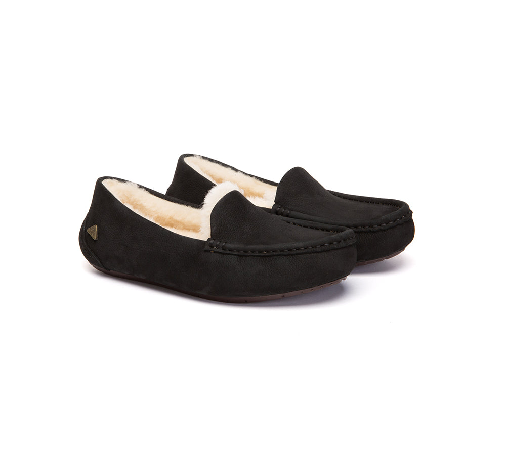 EVERAU® UGG Slippers Sheepskin Wool Moccasin Loafers Pielet EVERAU