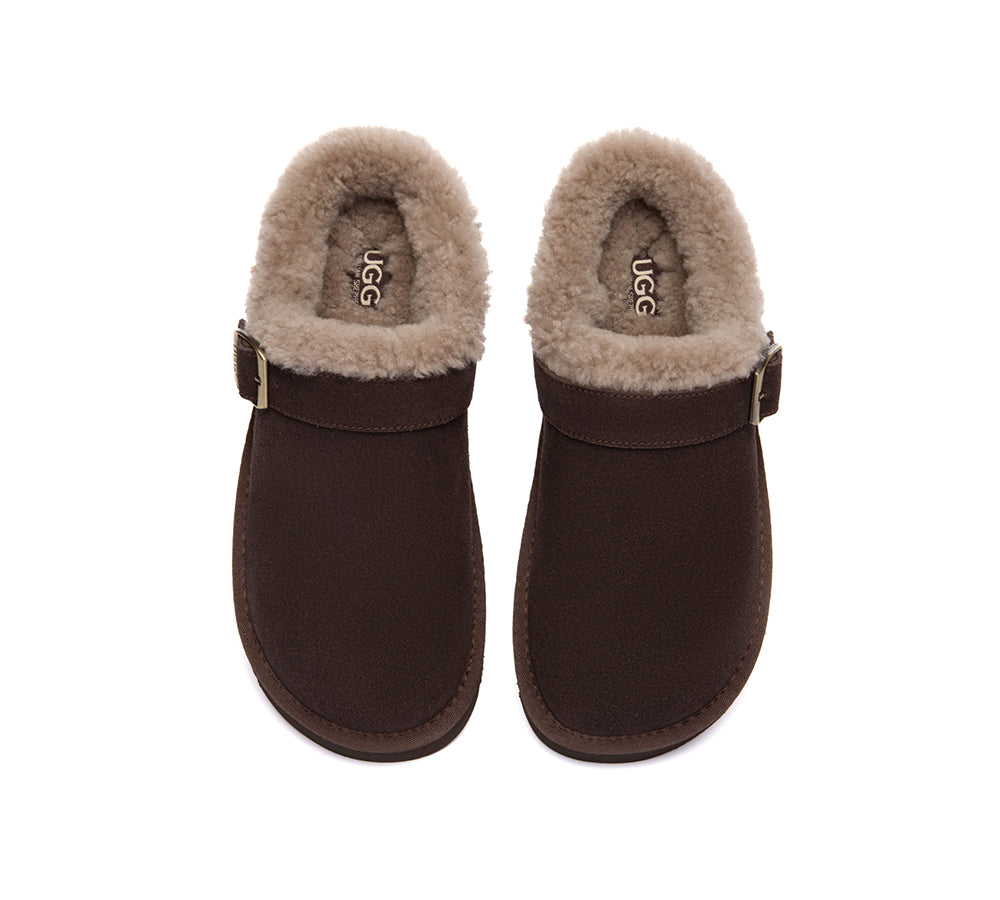AUSTRALIAN SHEPHERD® UGG Slippers Sheepskin Wool Adjustable Strap Ankle Trim Pulsey UGG AUSTRALIAN SHEPHERD