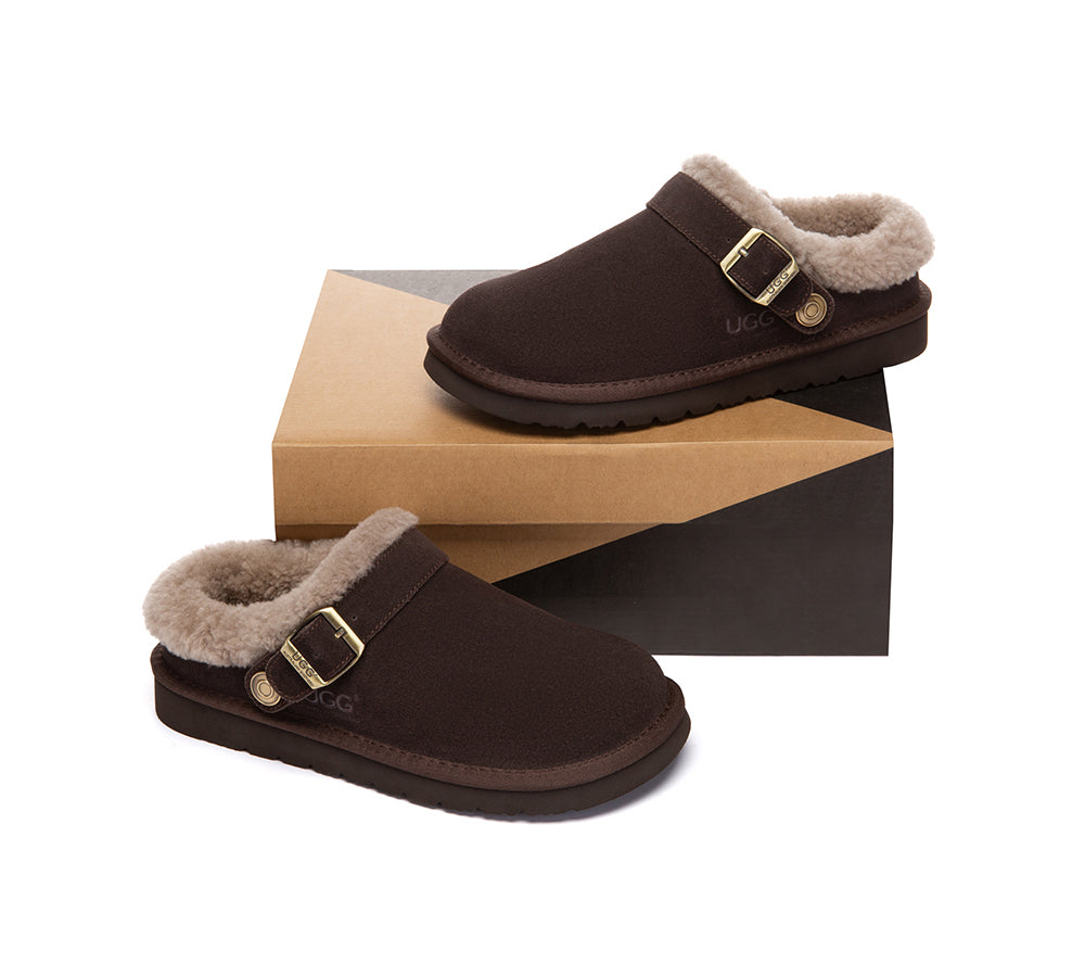 AUSTRALIAN SHEPHERD® UGG Slippers Sheepskin Wool Adjustable Strap Ankle Trim Pulsey UGG AUSTRALIAN SHEPHERD