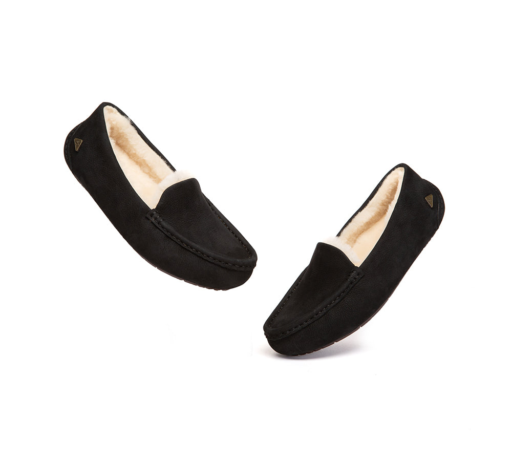 EVERAU® UGG Slippers Sheepskin Wool Moccasin Loafers Pielet EVERAU