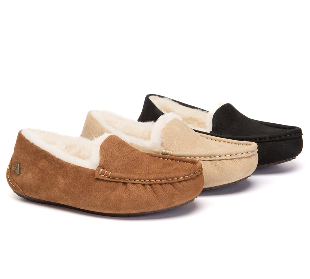 EVERAU® UGG Slippers Sheepskin Wool Moccasin Loafers Pielet EVERAU