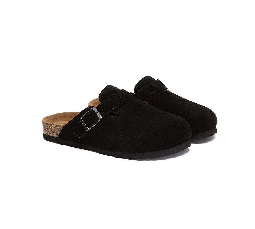 EVERAU® Men Adjustable Buckled Straps Slip-on Flat Sandal Slides Large Size Mason EVERAU
