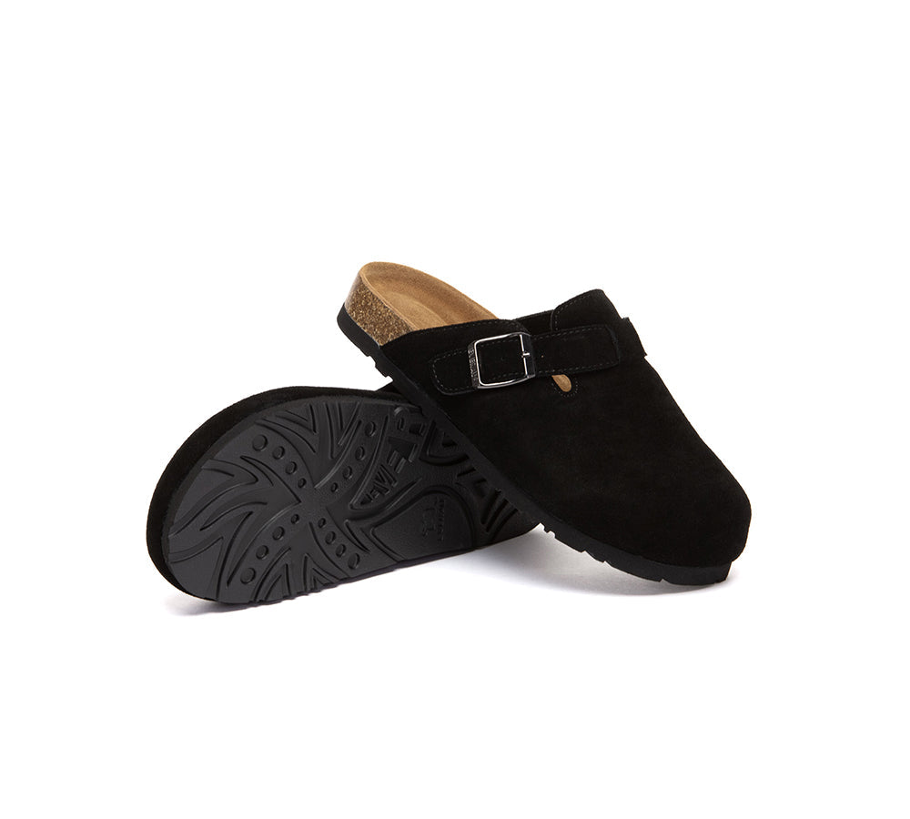 EVERAU® Men Adjustable Buckled Straps Slip-on Flat Sandal Slides Large Size Mason EVERAU