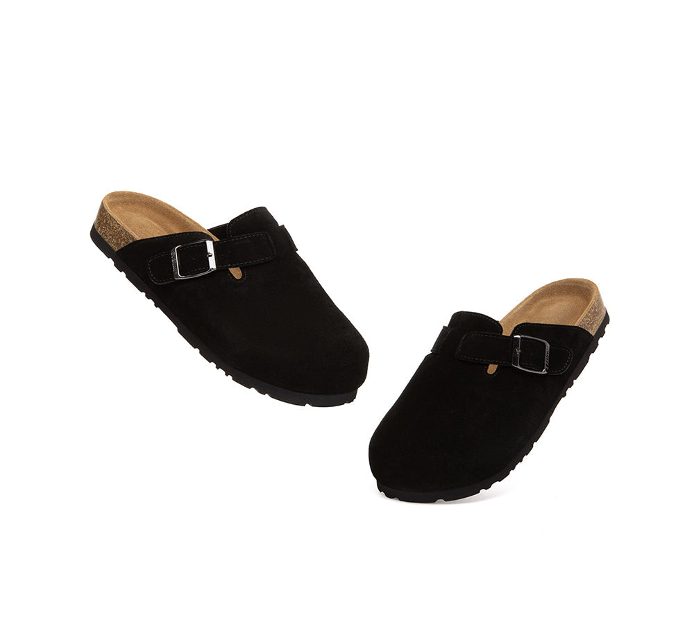 EVERAU® Men Adjustable Buckled Straps Slip-on Flat Sandal Slides Large Size Mason EVERAU