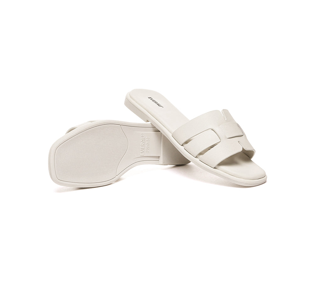 Women Leather Woven Flat Slides Bolita