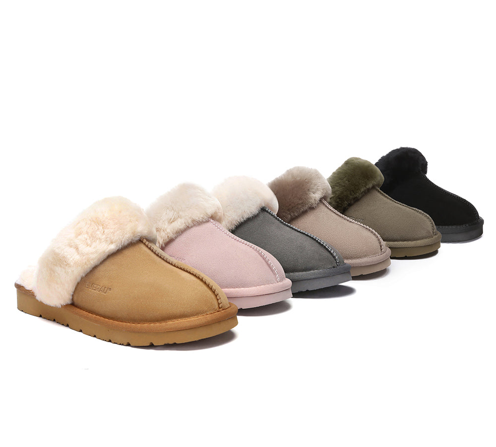 EVERAUยฎ UGG Slippers Sheepskin Wool Suede Scuff Muffin - UGG EXPRESS