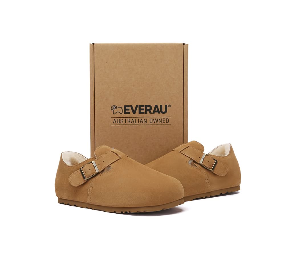 AUSTRALIAN SHEPHERD® UGG Slippers Sheepskin Wool Birkenstock Adjustable Hazora EVERAU