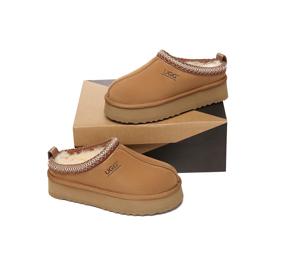 AUSTRALIAN SHEPHERD® UGG Slippers Sheepskin Wool Ankle Tazzy Tay Platform UGG AUSTRALIAN SHEPHERD