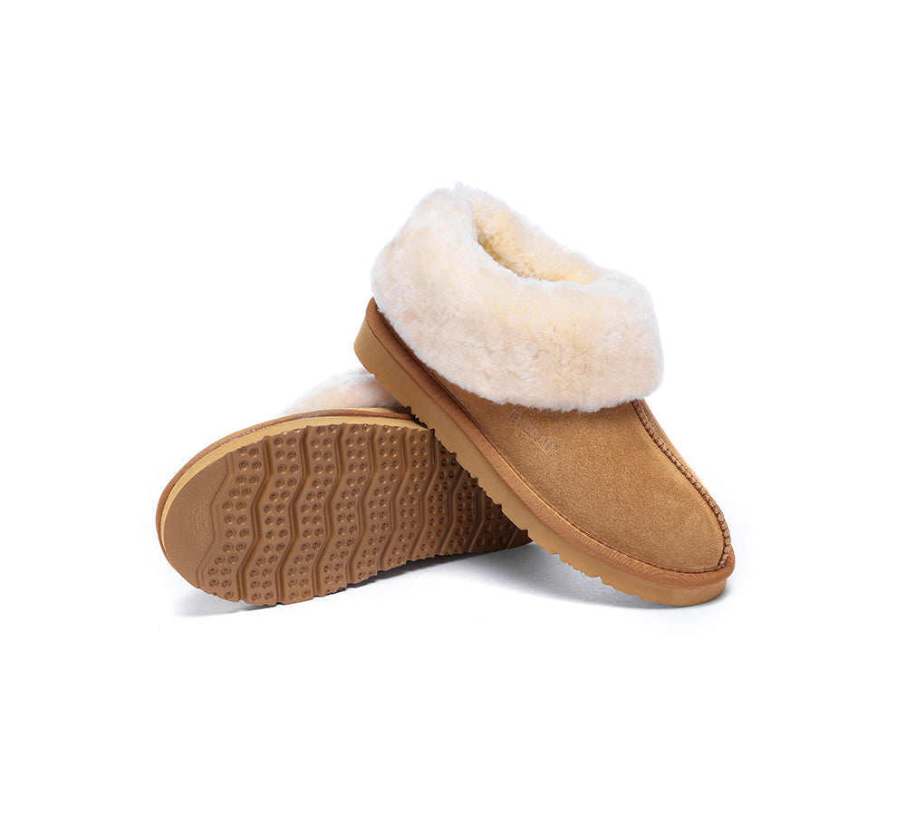 EVERAU® UGG Slippers Sheepskin Wool Suede Ankle Homey - UGG EXPRESS