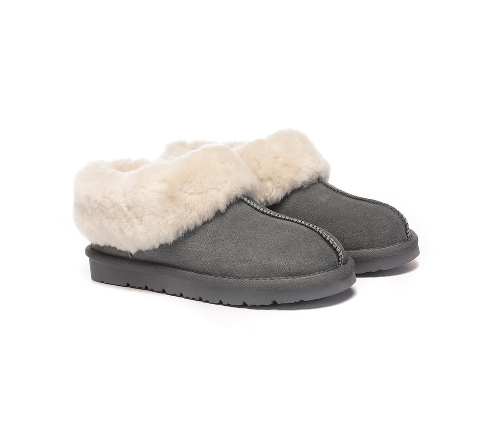 EVERAU® UGG Slippers Sheepskin Wool Suede Ankle Homey - UGG EXPRESS