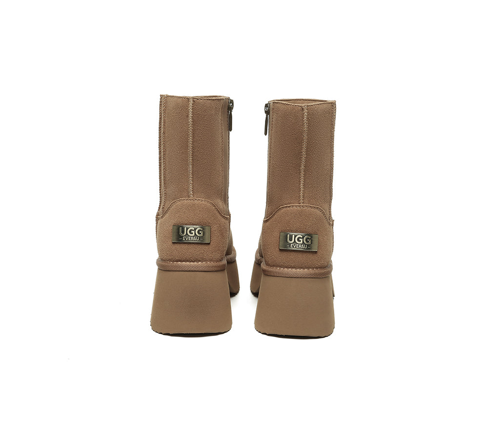 UGG Boots Short Zipper Chunky Platform Yuana