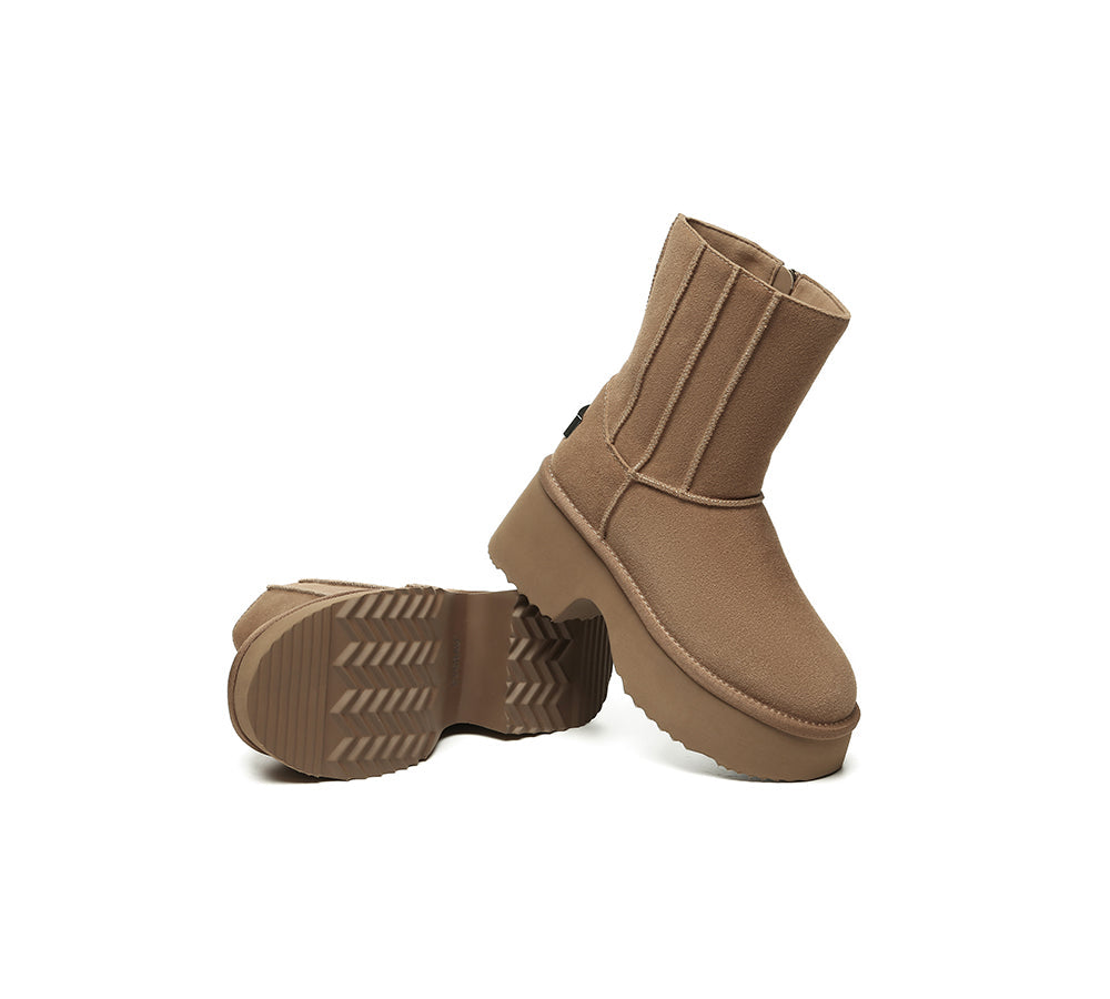 UGG EVERAUĀ® UGG Boots Short Zipper Chunky Platform Yuana
