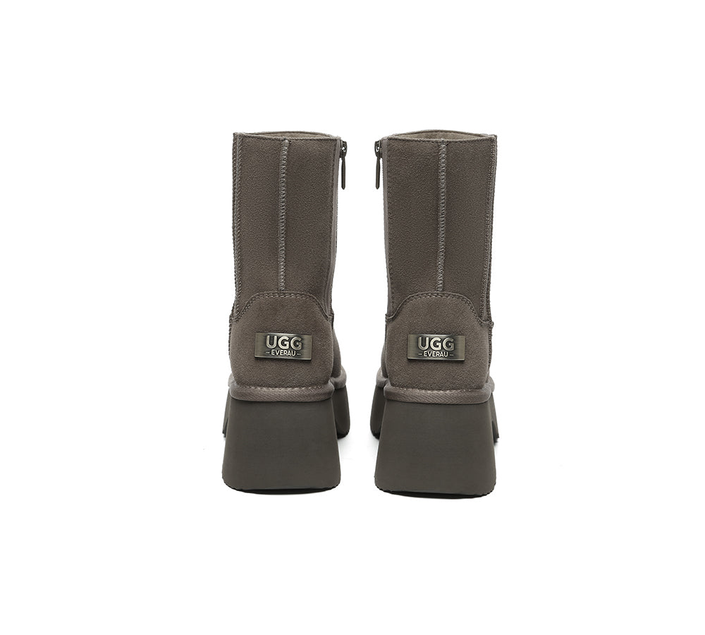 UGG Boots Short Zipper Chunky Platform Yuana