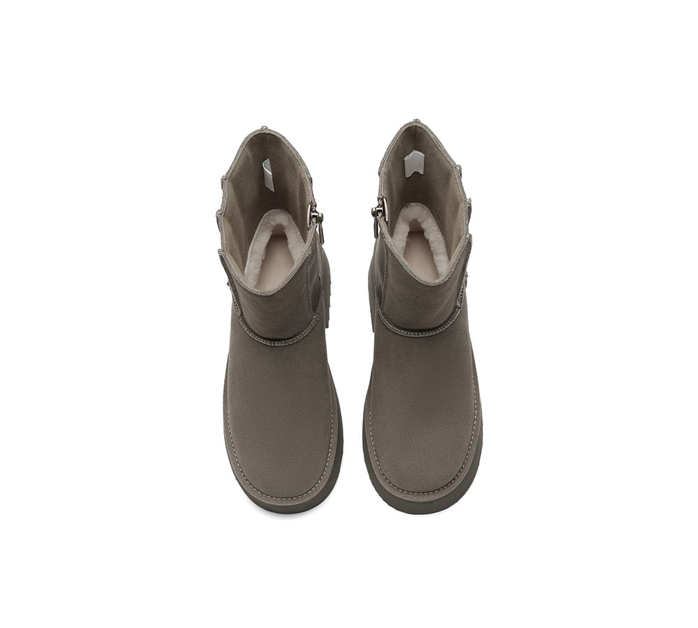 UGG Boots Short Zipper Chunky Platform Yuana