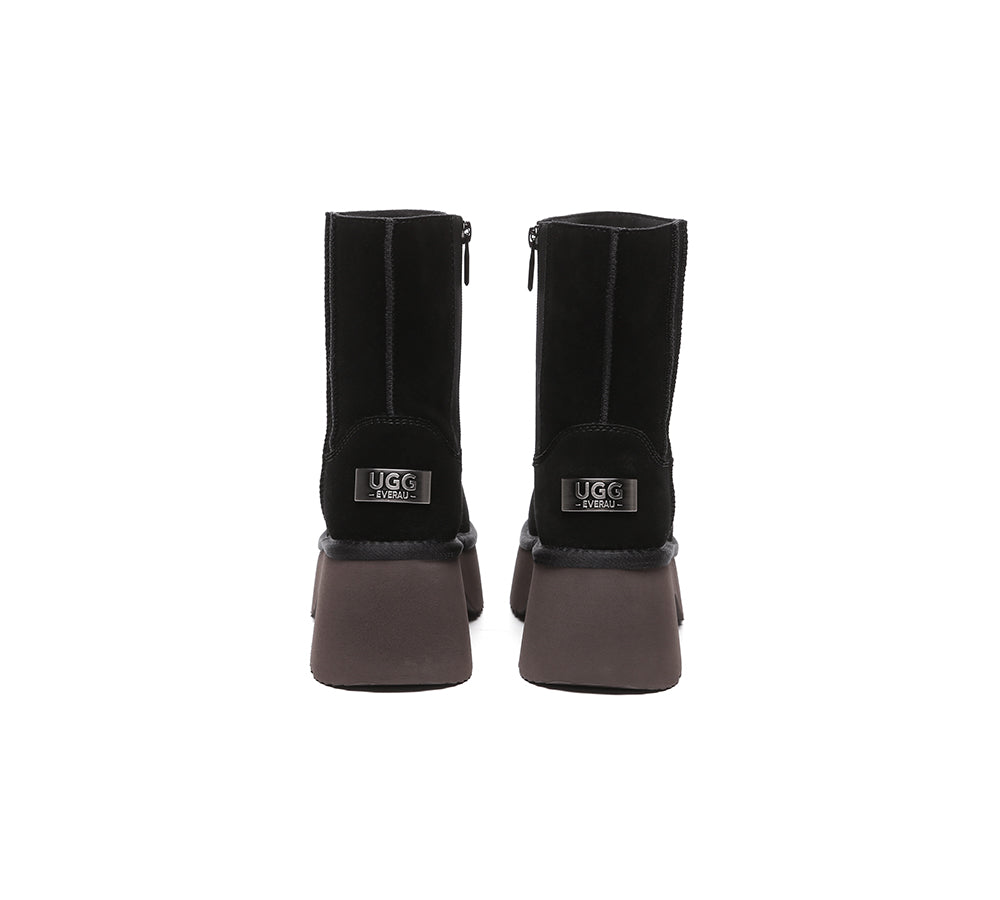 UGG Boots Short Zipper Chunky Platform Yuana