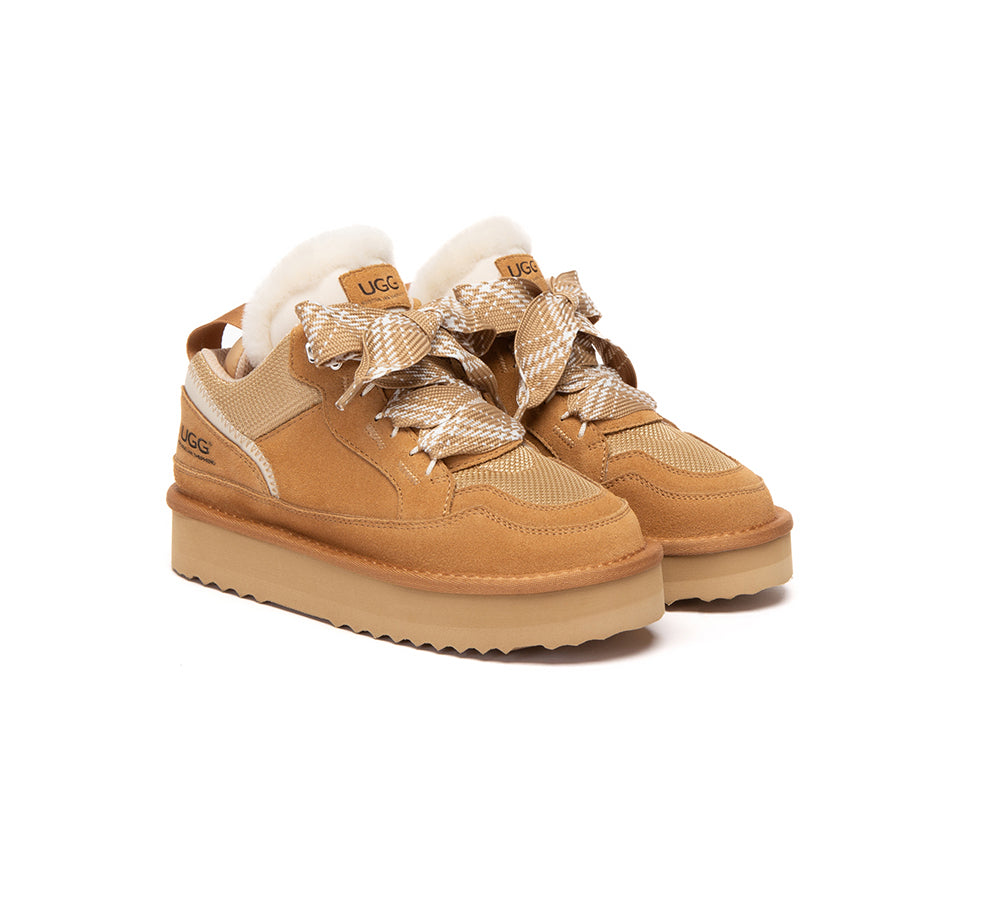 AUSTRALIAN SHEPHERD® Kids UGG Boots Sheepskin Wool Lace Up Platform Sneakers Parkyr UGG AUSTRALIAN SHEPHERD