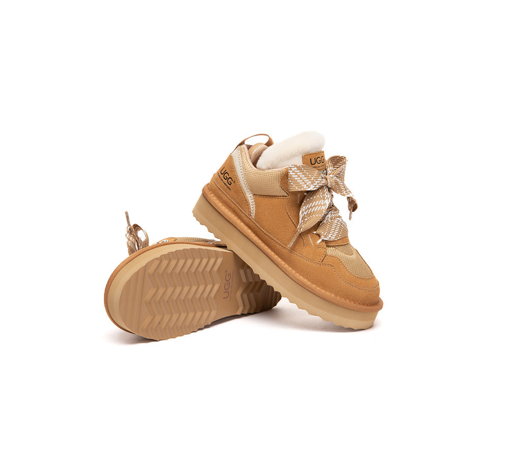 AUSTRALIAN SHEPHERD® Kids UGG Boots Sheepskin Wool Lace Up Platform Sneakers Parkyr UGG AUSTRALIAN SHEPHERD