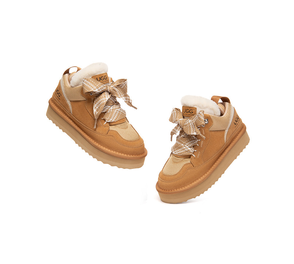 AUSTRALIAN SHEPHERD® Kids UGG Boots Sheepskin Wool Lace Up Platform Sneakers Parkyr UGG AUSTRALIAN SHEPHERD