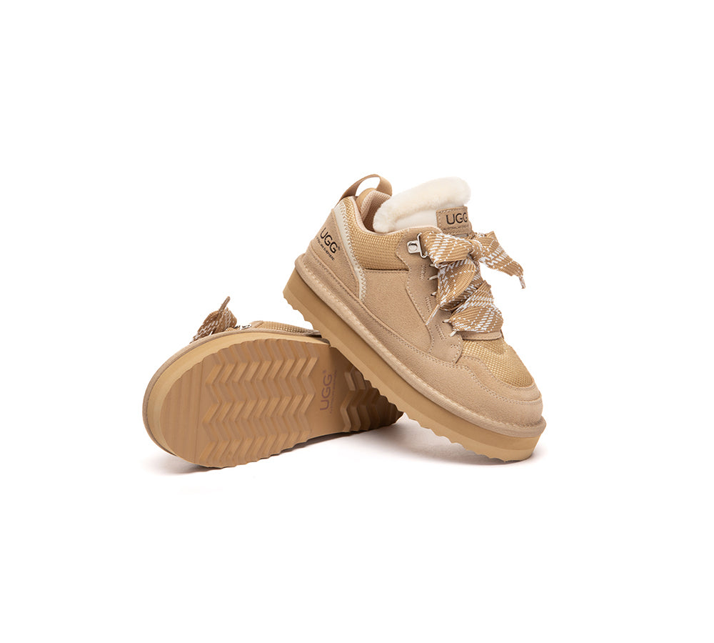 AUSTRALIAN SHEPHERD® Kids UGG Boots Sheepskin Wool Lace Up Platform Sneakers Parkyr UGG AUSTRALIAN SHEPHERD