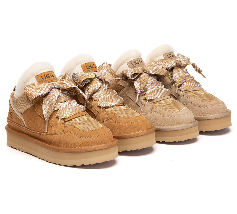 AUSTRALIAN SHEPHERDยฎ Kids UGG Boots Sheepskin Wool Lace Up Platform Sneakers Parkyr UGG AUSTRALIAN SHEPHERD