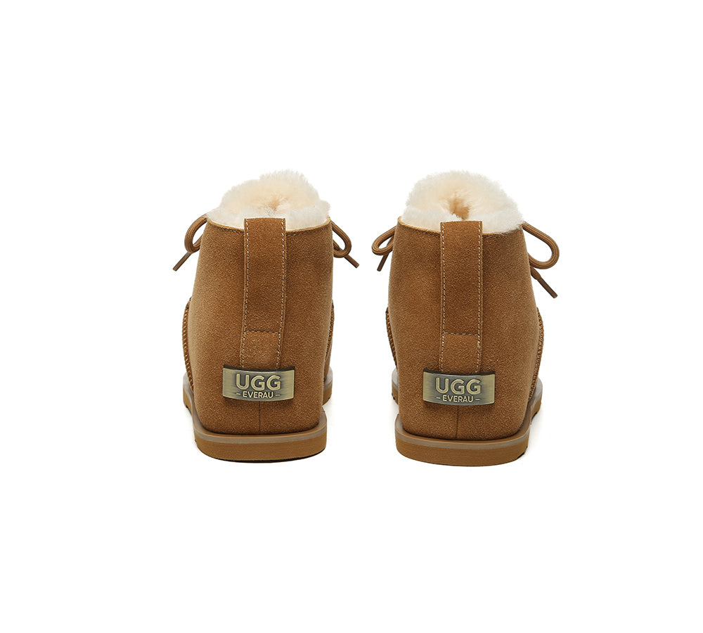 UGG Boots Women Sheepskin Wool Ankle Lace-Up Euro Loaf Paxton