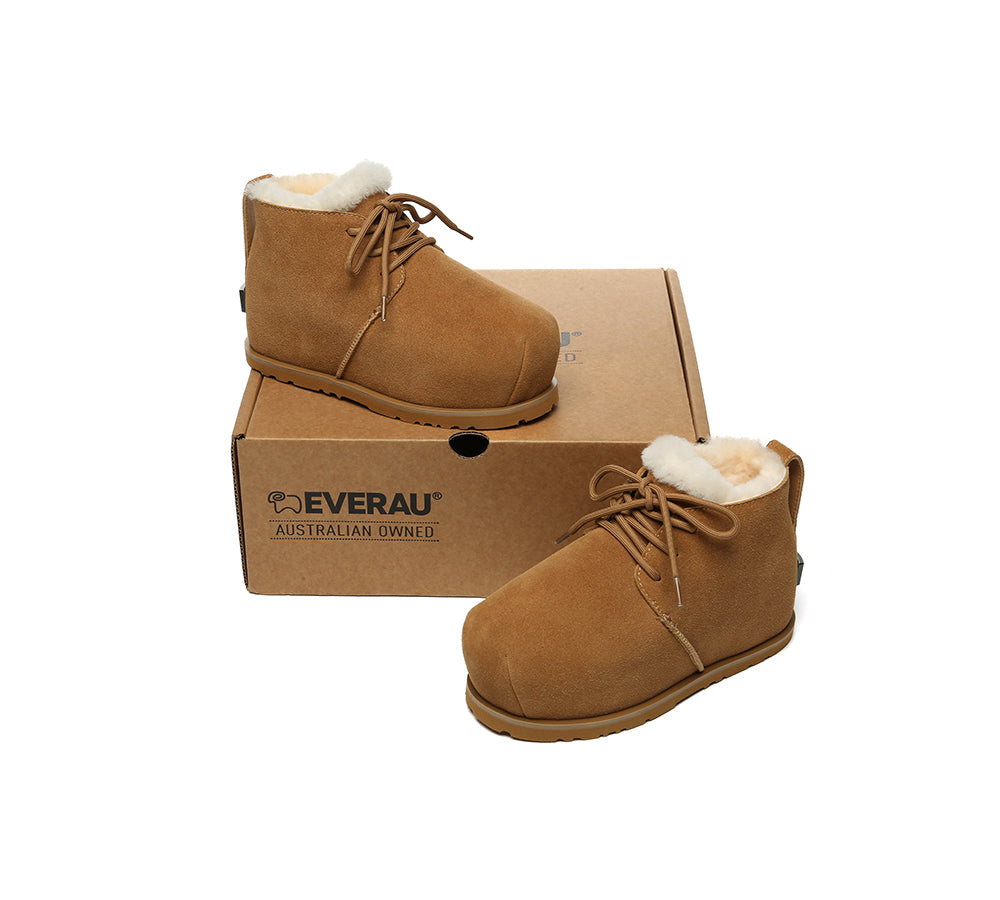 UGG Boots Women Sheepskin Wool Ankle Lace-Up Euro Loaf Paxton