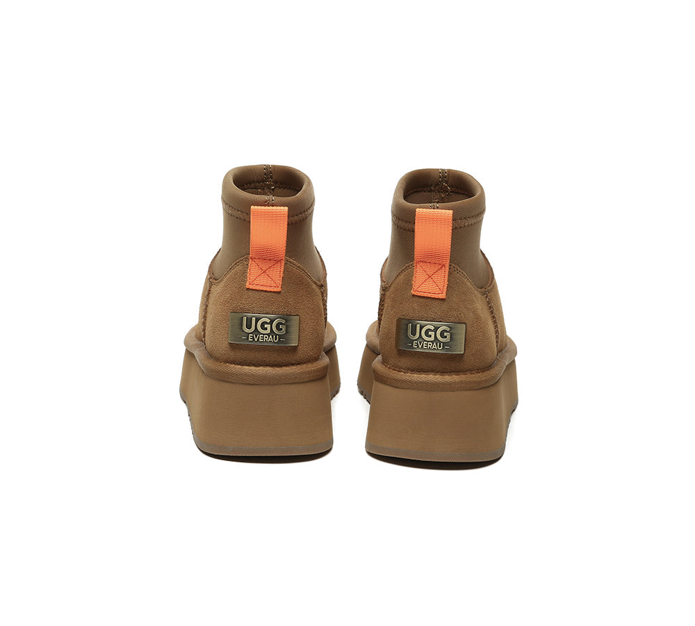 UGG Boots Women Sheepskin Wool Stretchy Ankle Mini Platform Ethel
