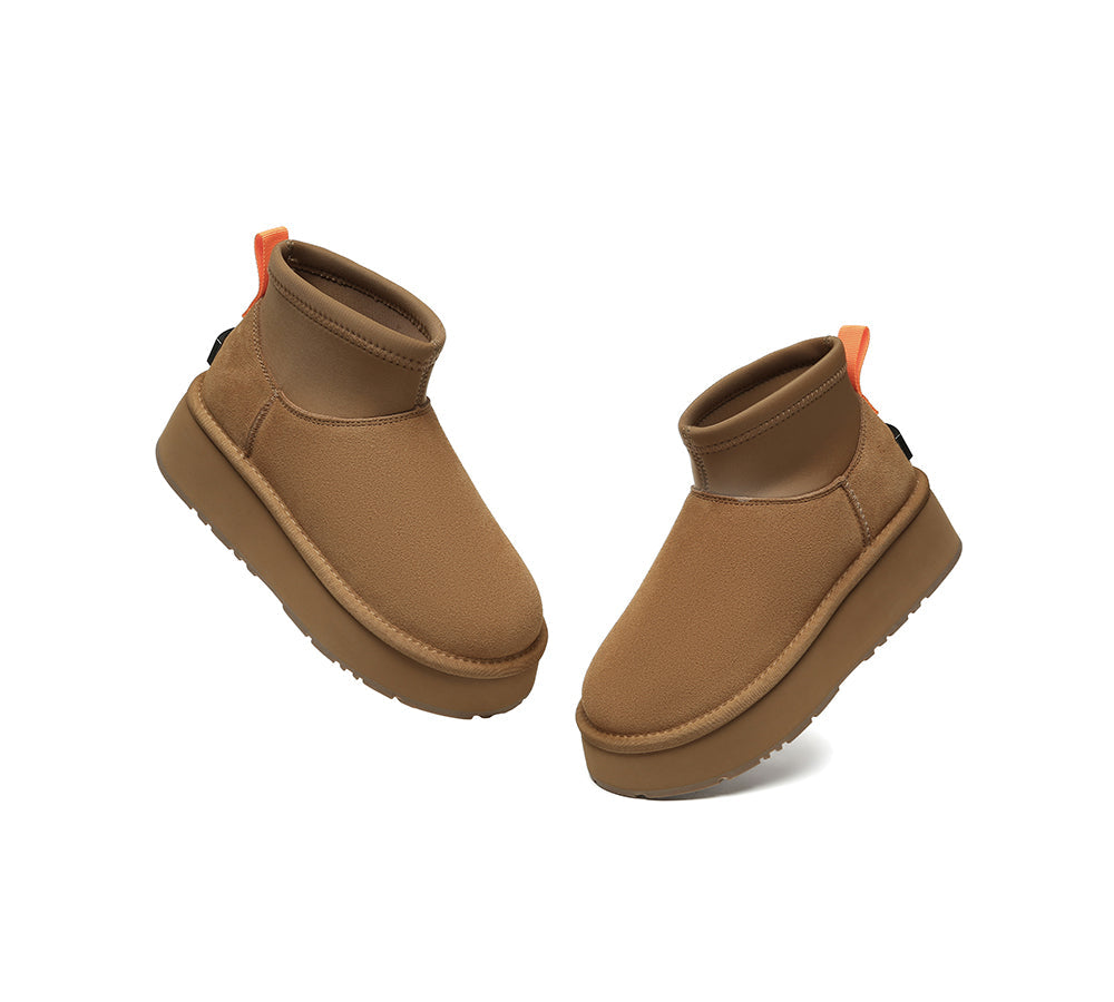 UGG Boots Women Sheepskin Wool Stretchy Ankle Mini Platform Ethel