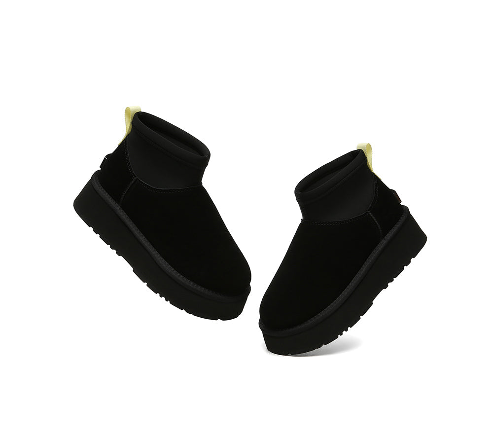 UGG Boots Women Sheepskin Wool Stretchy Ankle Mini Platform Ethel