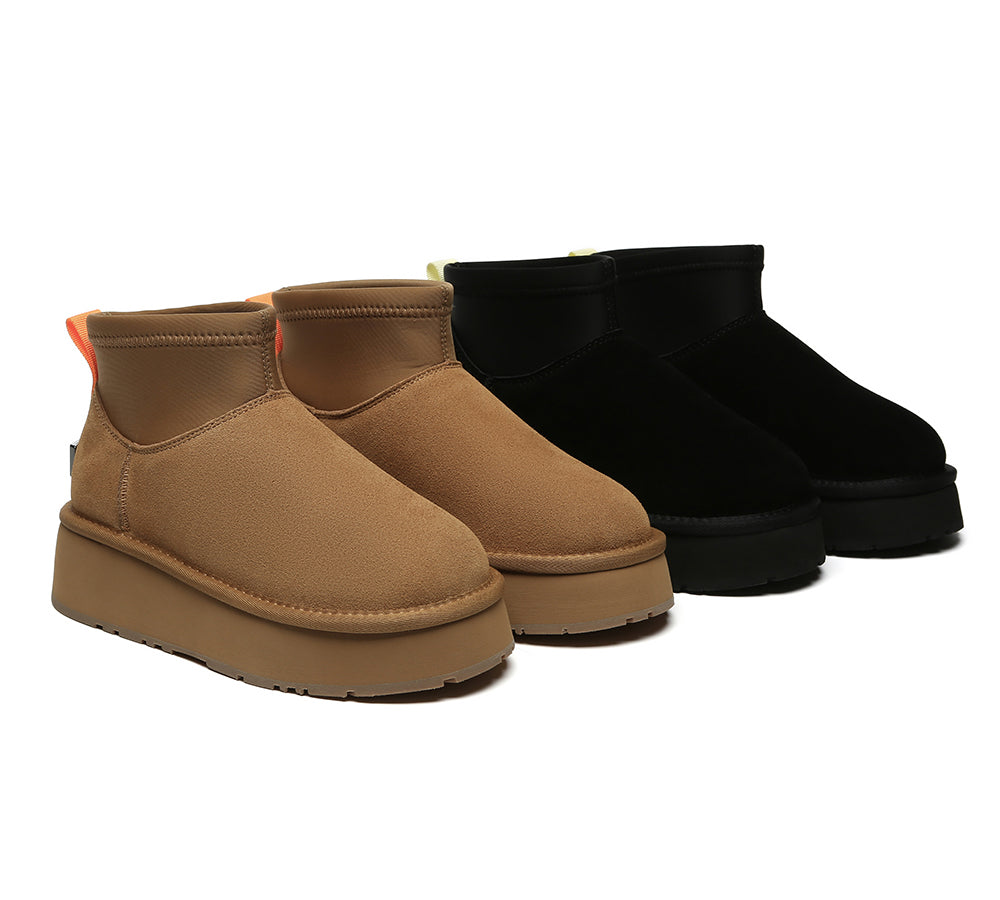 UGG Boots Women Sheepskin Wool Stretchy Ankle Mini Platform Ethel