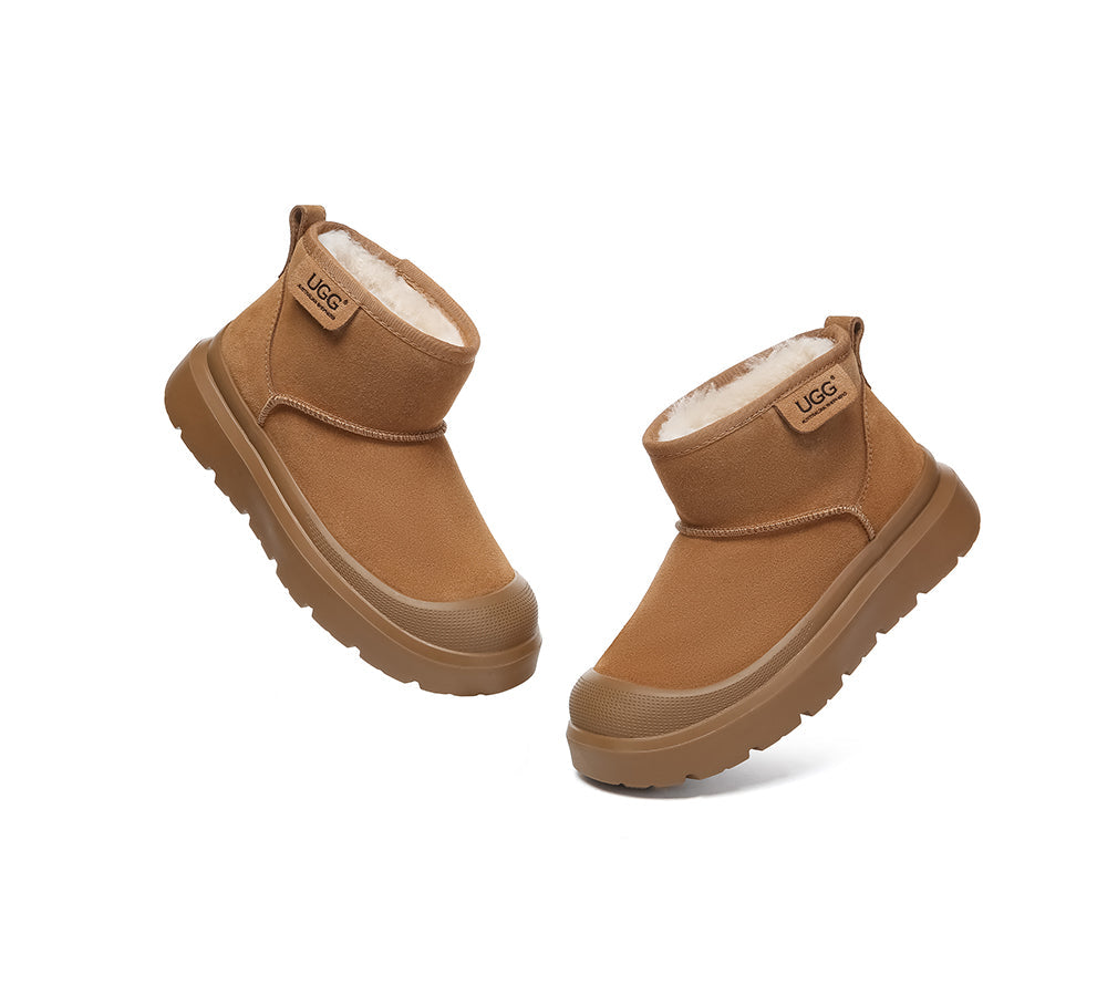 UGG Boots Sheepskin Wool Ankle Chunky Platform Harrison