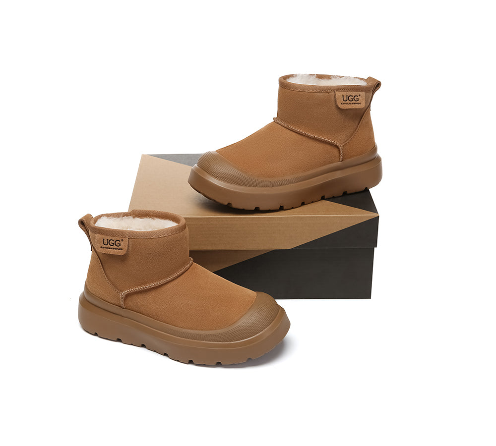 UGG Boots Sheepskin Wool Ankle Chunky Platform Harrison