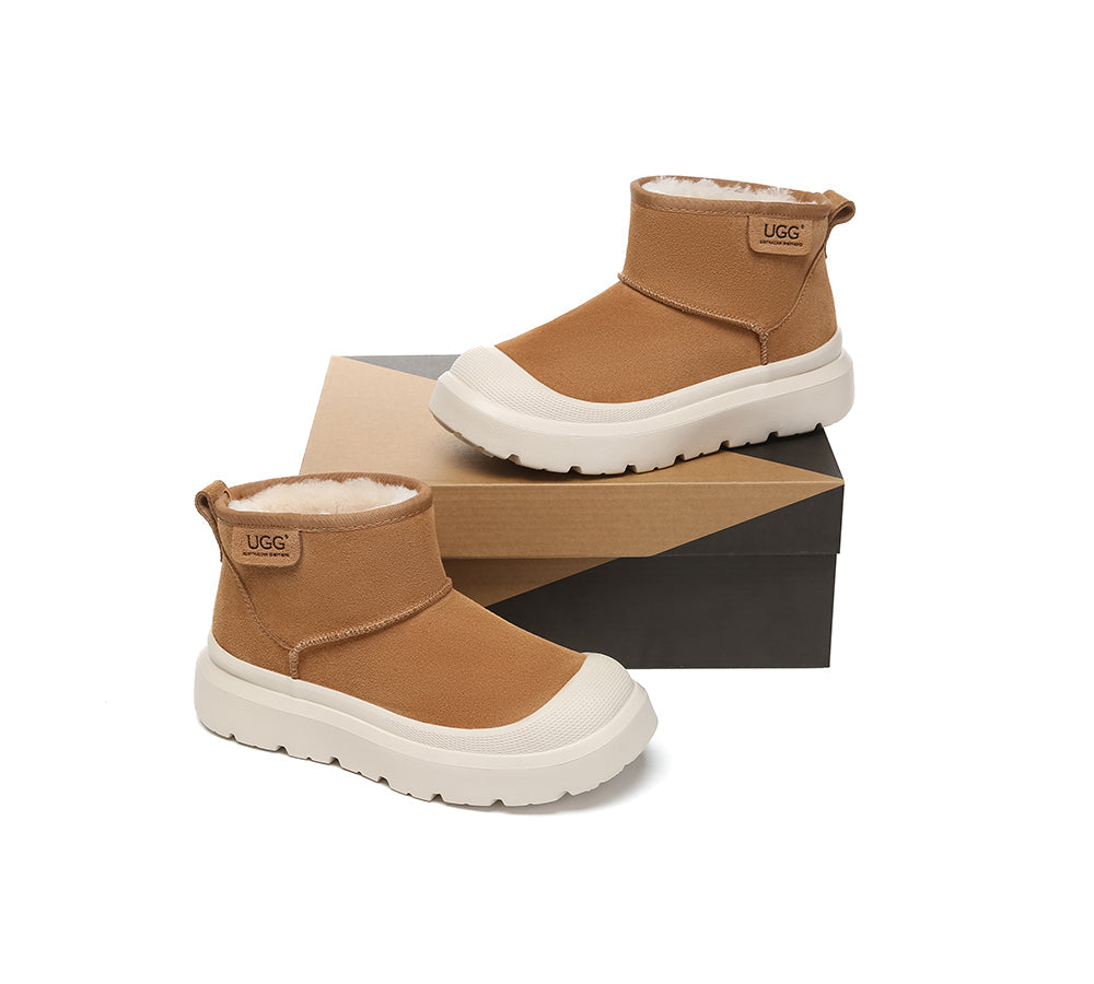 UGG Boots Sheepskin Wool Ankle Chunky Platform Harrison