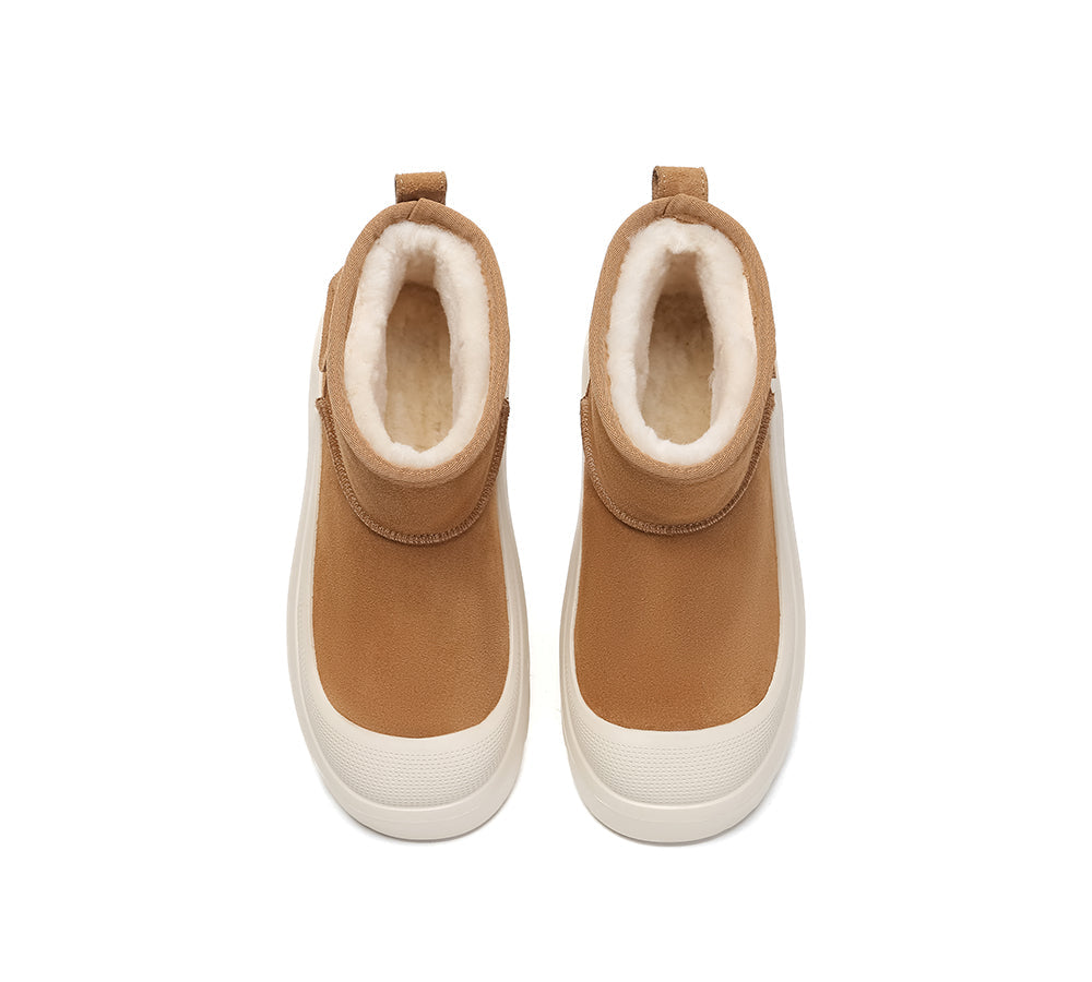 UGG Boots Sheepskin Wool Ankle Chunky Platform Harrison