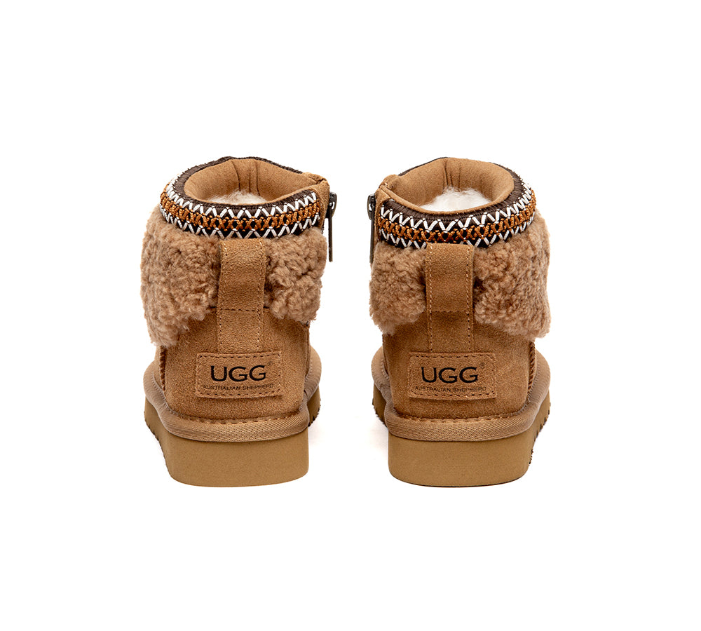 AUSTRALIAN SHEPHERD® Kids UGG Boots Fluffy Collar Brunel UGG AUSTRALIAN SHEPHERD