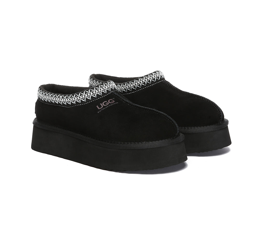 AUSTRALIAN SHEPHERD® UGG Slippers Sheepskin Wool Ankle Platform Tazzy Hippie - UGG EXPRESS