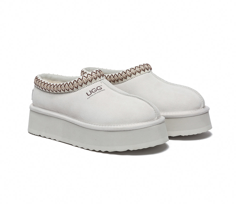 AUSTRALIAN SHEPHERD® UGG Slippers Sheepskin Wool Ankle Platform Tazzy Hippie - UGG EXPRESS