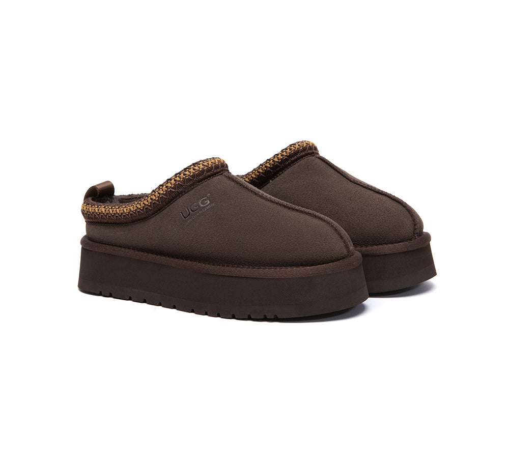 UGG Slippers Sheepskin Wool Ankle Platform Tazzy Tay
